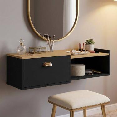 Imagem de Penteadeira Multifuncional Suspensa Pequena 1 Porta Basculante Decoração Moderna Quarto...