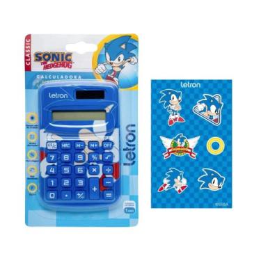 Imagem de Calculadora 8 dígitos com Energia Solar e Cartela de Adesivo Sonic Let