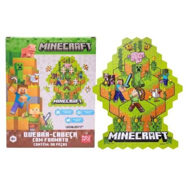 Imagem de Quebra-Cabeça Minecraft com Formato 98 Peças Caixa Leo&Leo Leonora - 1