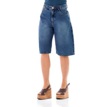 Imagem de Bermuda Jeans Feminino Arauto Super Jorts - Arauto Jeans, Azul médio, 