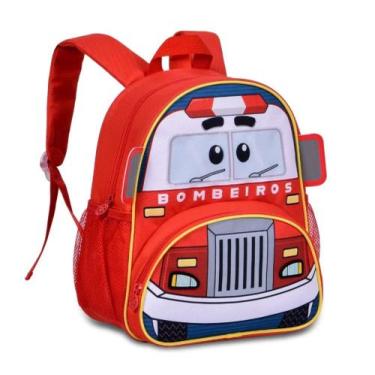 Imagem de Mochila Infantil Com Alças - Carros Bombeiro Fusca Polícia Menino Bebê