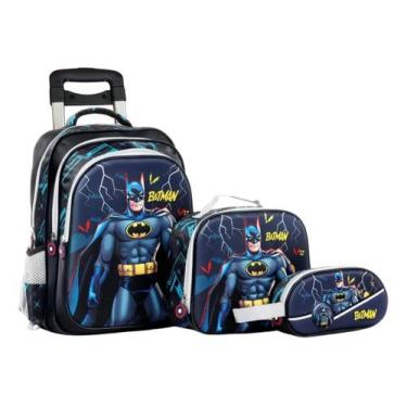 Imagem de Kit Escolar Mochila Infantil Lançamento Com Rodinhas 3 Peças - Mochila