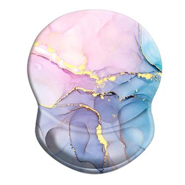 Imagem de COUKASO Mouse pad com descanso de pulso ergonômico preenchido com gel e base de poliuretano antiderrapante, tapete de mouse de computador confortável e preciso com suporte para escritório em casa