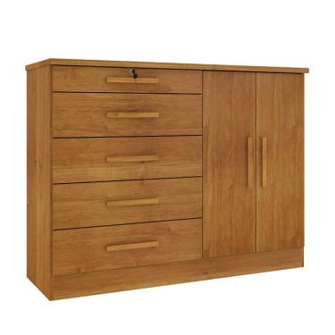 Imagem de Cômoda Istambul 2 Portas 5 Gavetas Cinamomo