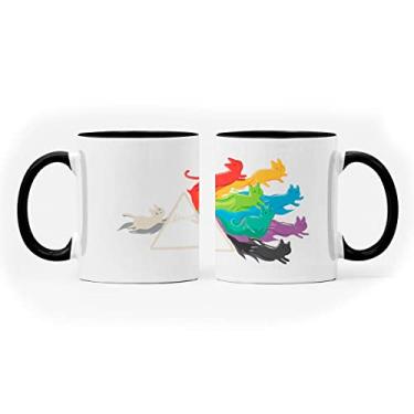 Imagem de Caneca Gato Prisma Geek Nerd Branca Alça e Interior Preto