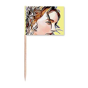 Imagem de Marcador de palito de dente com efeito de flor esplêndido Puss para decoração de festa