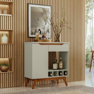 Imagem de Aparador Adega 1 Porta 1 Gaveta Retrô Tóquio Olivar Móveis Off White