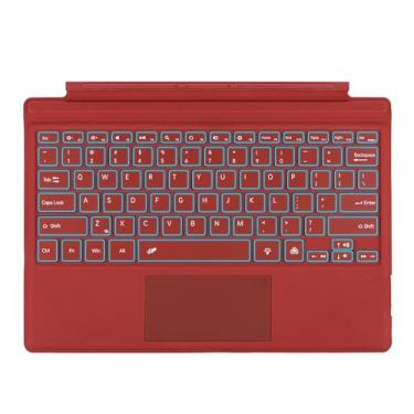 Imagem de Zoof Capa tipo projetada para Microsoft Surface Pro Geração 3 4 5 6 7 + Teclado portátil fino sem fio com teclado Touchpad Tablet - Laranja Vermelho Retroiluminado