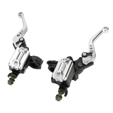 Imagem de Kit Versátil de Alavancas de Freio e Embreagem Hidráulicas para Motocicleta Feito de Liga de Alumínio para Guidão Universal de 22 Mm (Prata)