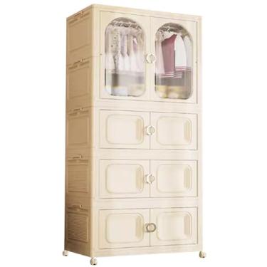 Imagem de Caixas de armazenamento com tampas, caixa de armazenamento dobrável doméstica, grandes caixas de armazenamento empilháveis ​​com portas magnéticas transparentes