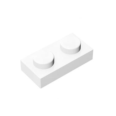 Imagem de Classic Building Plate 1x2, 110 Piece Bulk Plates, Compatible with Lego Parts and Pieces 3023, Creative Play Set - Compatible with and All Major Brick Brands (110 Pcs) (White)