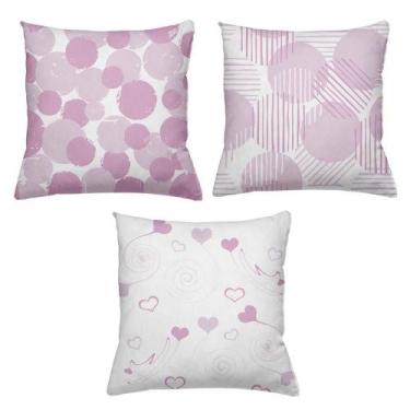 Imagem de Kit 3 Almofadas Cheias Decorativas 40 x 40 Rosa Elipse - Deluzz