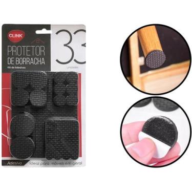 Imagem de Kit 33 Protetores Adesivos De Borracha Para Pés De Cadeira Mesa Móveis