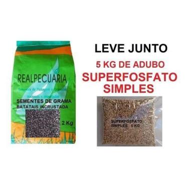 Imagem de Sementes Incrustadas De Grama Batatais 2 Kg + 5kg De Adubo - Realpecua
