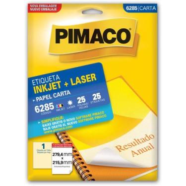 Imagem de Etiqueta Carta 6285 25 Folhas 279,4 X 215,9 MM - CX com 25 - Pimaco