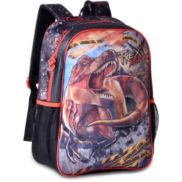 Imagem de Mochila Infantil com Rodinha T-REX ATTACK G Preta - Clio