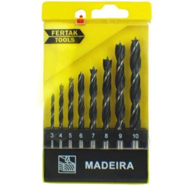 Imagem de Ferramenta Manual Jogo de Brocas com 8 Peças Madeira - Fertak