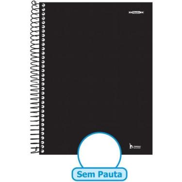 Imagem de Caderno Espiral 1/4 Capa Dura Neutro Preto 96 Folhas sem Pauta - Pacot