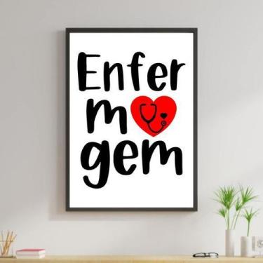 Imagem de Quadro Decorativo Profissões - Enfermagem 45x34cm - Quadros On-line, A