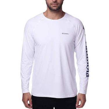 Imagem de Camiseta P Manga Longa Leve Columbia Branca Masculina Aurora