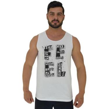 Imagem de Regata Clássica Masculina MXD Conceito Feel Sentimentos, Branco, P