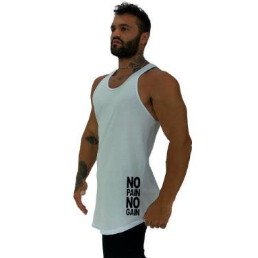Imagem de Regata Longline Estampa Lateral Masculina MXD Conceito No Pain No Gain