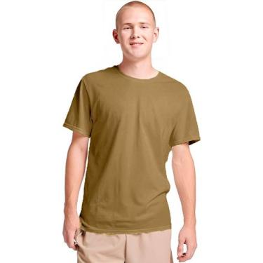 Imagem de Camiseta Básica Manga Curta Sem Estampa Leve - Slim Fitness, Bege, G