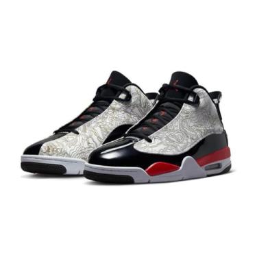 Imagem de T nis masculino Air Jordan Dub Zero, Branco/Vermelho fogo - preto, 43 BR