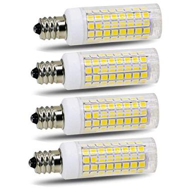 Imagem de Lâmpada de LED E11 75w 100w Substituição de lâmpadas halógenas, JD T4 e11 Mini candelabro Base 110V 120V 130 lâmpadas de entrada de tensão, pacote com 4 (luz do dia 6000K)