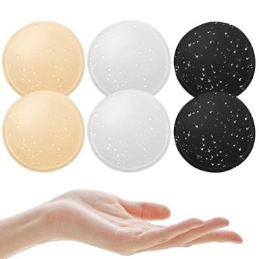 Imagem de BeaGirl 3 pares de enchimento de sutiã à prova d'água, enchimento acolchoado e costurado redondo para biquíni esportivo, Bege+preto + branco, DE