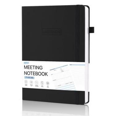 Imagem de WEMATE Caderno de reuniões para trabalho, agenda de trabalho com itens de ação, planejador de projetos tamanho B5, faça anotações de reuniões e mantenha agendas no caminho certo, calendário, página