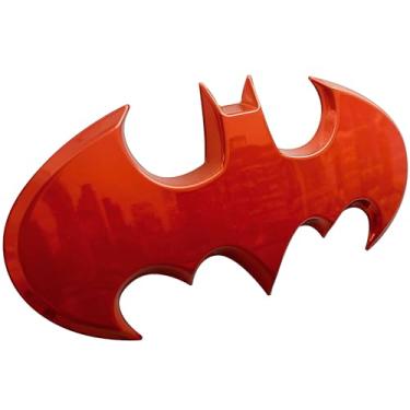 Imagem de Fan Emblems Emblema de carro Batman 3D - Logotipo Batwing de 1989 (cromo vermelho: 9,7 x 4,6 x 0,5 cm)