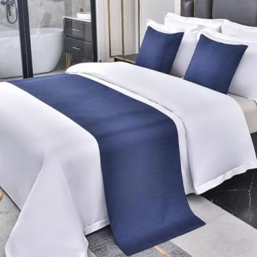 Imagem de Cachecol de cama luxuoso para cama de hotel espesso de cor sólida decoração de cama estilo europeu simples protetor de cama macio sem desbotamento toalha de cama para quarto de casamento -