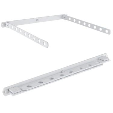 Imagem de FULANCCY Estante retrátil para secar roupas montado na parede, prateleiras dobráveis para lavanderia, rack de secagem de roupa dobrável para ambientes internos e externos, cabide de roupas que