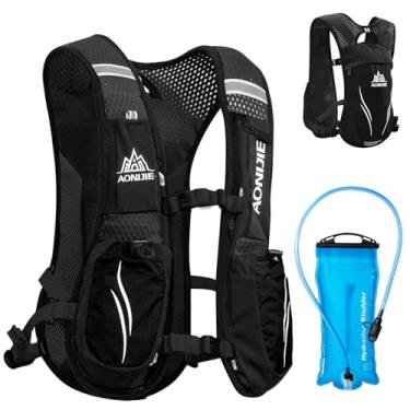 Imagem de Azarxis Colete De Hidratação Para Corrida, Mochila 5,5L Mulheres E Homens, Trilha, Maratona, Ciclismo, Caminhada (Preto Com Reservatório Água 2L)