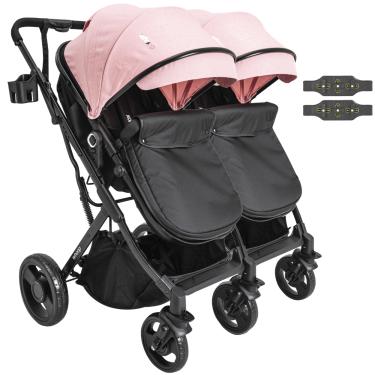Imagem de Carrinho Kiddo para Gemeos Duplo Vox II Rosa