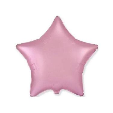 Imagem de Balão de Festa Metalizado 20" 50cm - Estrela Cromado Rosa Pastel - 01 