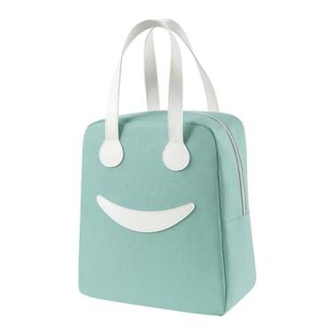 Imagem de Lunch Bag Isolated Hand Carry Oxford Cloth Cute Large Capacity Lunch Box Bag para Escritório Escolar Estudantes Adultos Homens Mulheres Crianças (Verde l)