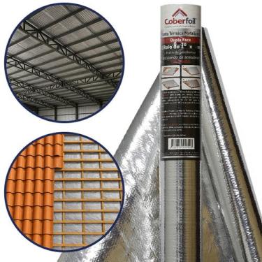 Imagem de Manta Térmica Metalizada Dupla Face 1m x 10 25 50m2 Telhado Sobrecober
