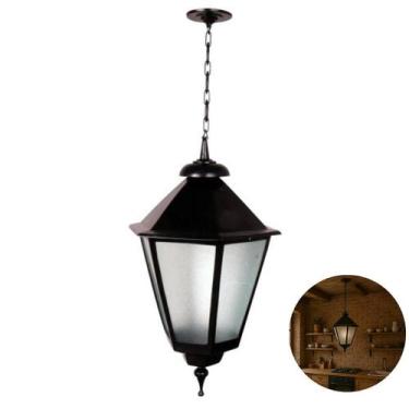 Imagem de Luminária Colonial Aluminio com Corrente Italiana - Luminárias Colonia
