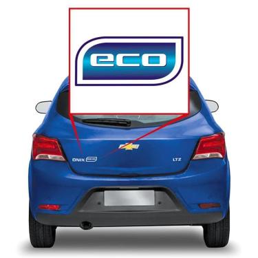 Imagem de Emblema Adesivo Eco Onix Prisma Tampa Traseira Chevrolet Gm Azul