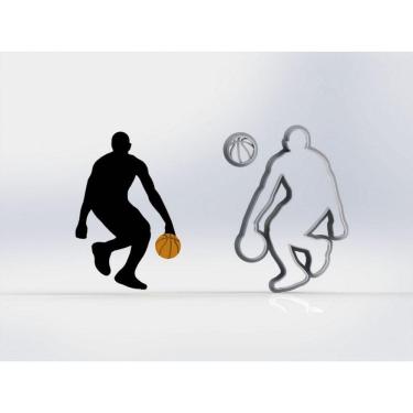 Imagem de Cortador Kit Basquete 3 Jogadores Tamanho 9cm