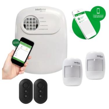 Imagem de Kit Alarme Intelbras ANM 24 NET Central App, Sensores Com Fio e Contro