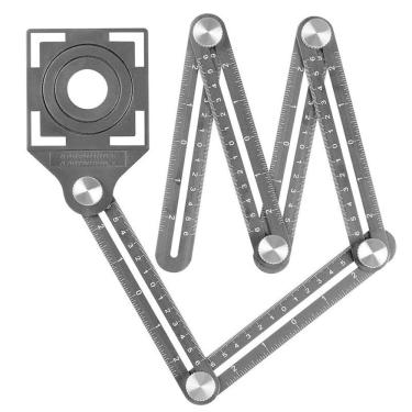 Imagem de Gabarito Esquadro Articulado Cerâmica Azulejo Corte Furo 1M