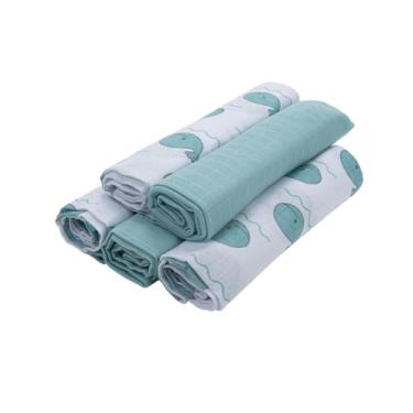 Imagem de FRALDA P/BEBE PRIME BABY JOY ESTAMPADO/LISO 80CMX80CM PCT C/05UN //BALEIAS