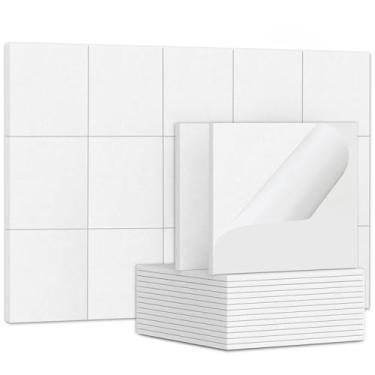 Imagem de TroyStudio 15 peças de painéis acústicos autoadesivos, telhas de revestimento de parede de 30,5 x 30,5 cm, painel de absorção de som, placas decorativas de amortecimento de eco reverberação para