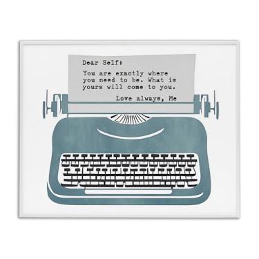 Imagem de Stupell Industries Design de arte giclée emoldurado para máquina de escrever inspiradora por Annabelle Hall, 40 x 50 cm