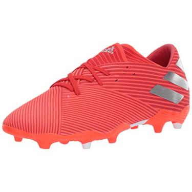 Imagem de adidas Tênis de futebol masculino Nemeziz 19.2 Firm Ground, Vermelho ativo/prata metálico/vermelho solar, 11.5
