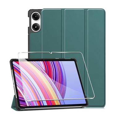 Imagem de Suttkue Capa para Xiaomi Redmi Pad Pro/Xiaomi Poco Pad, capa rígida de alta qualidade, leve, poliuretano de qualidade, resistente a arranhões, com função de suporte e função hibernar/despertar