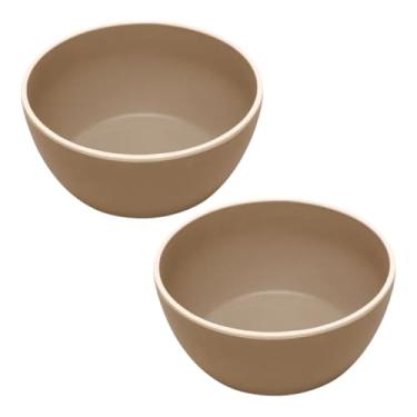 Imagem de Tigela De Melamina Bowl Café Da Manhã Leite Cereal Sorvete Torta Mesa Posta Cumbuca Pote (6, BEGE)